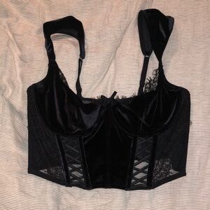 VICTORIA SECRET Black Womens Medium corset bra bralette